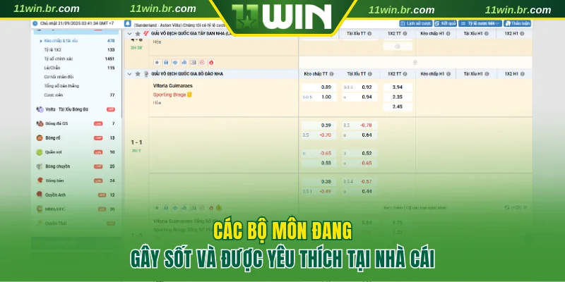 Các bộ môn đang gây sốt và được yêu thích tại nhà cái